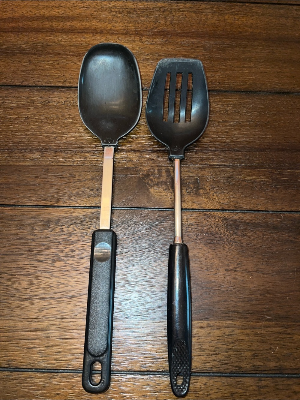 Vintage Ekco Black Plastic Kitchen Spoon Set